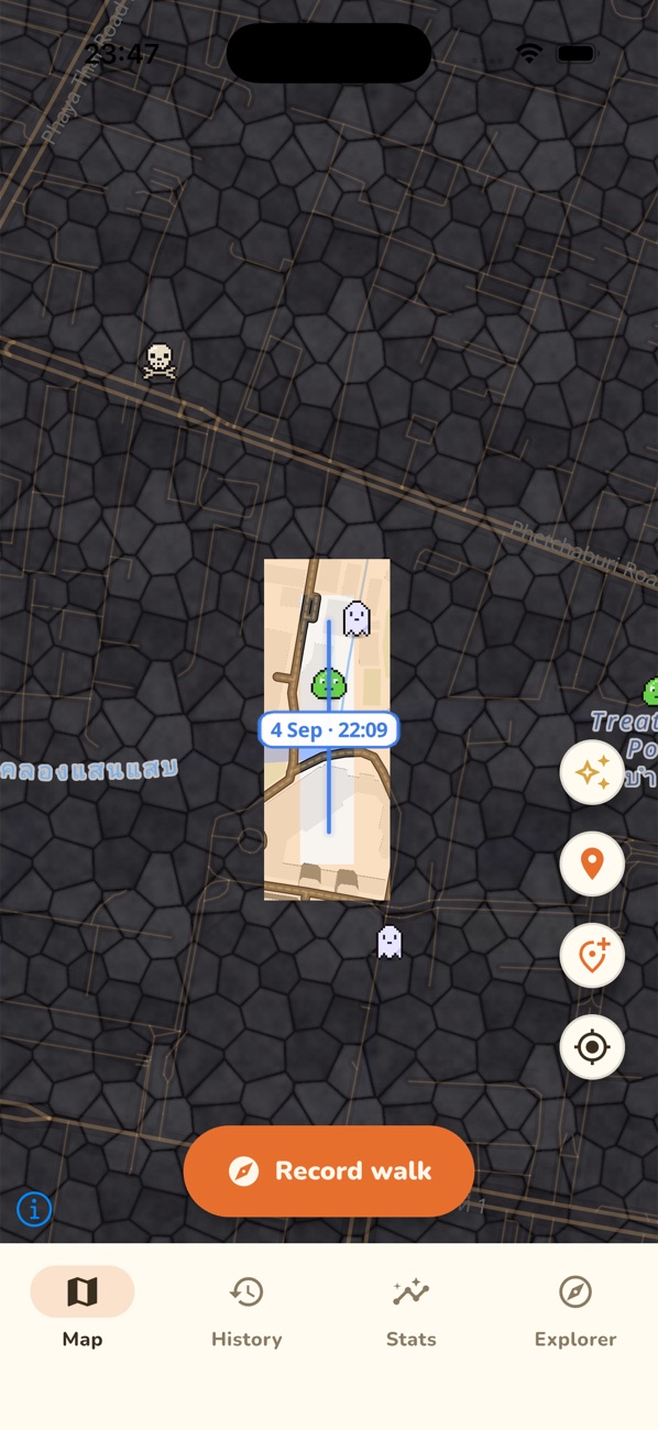 Dungeon look: flagstones with torch-lit corridors